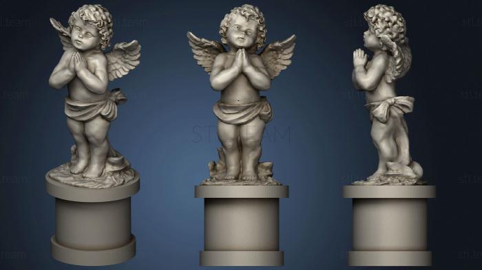 3d модели ангелы Молящийся Ангел С Основанием