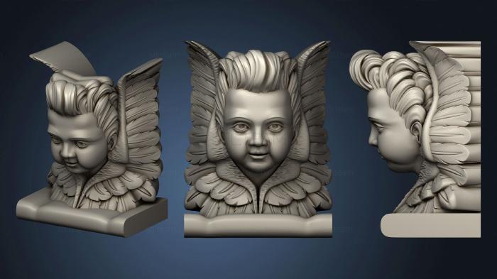 3d модели ангелы Голова Ангелочка с небольшими крыльями