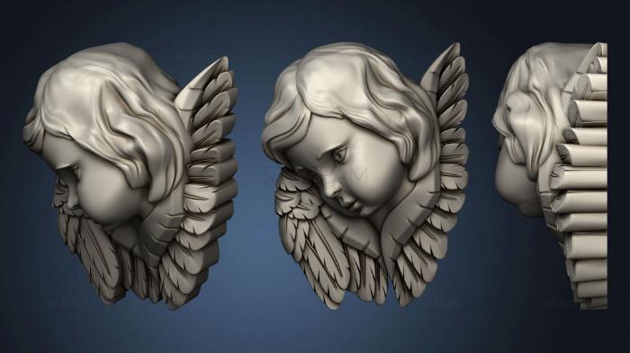 3d модели ангелы Голова Ангелочка с небольшими крыльями