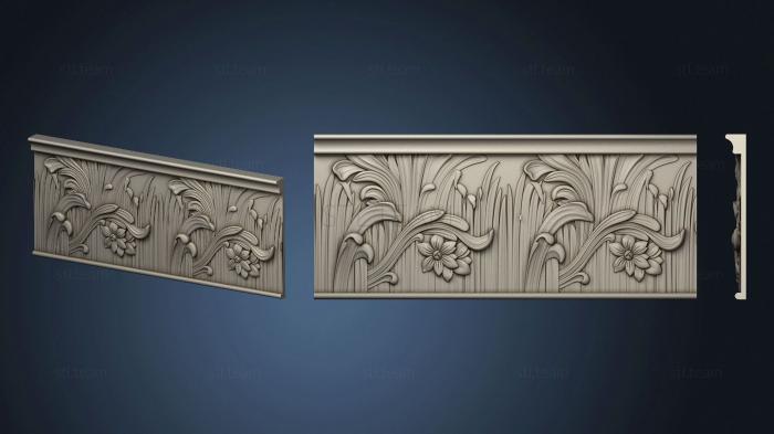 3D model Cornice with flowers and bow (STL)