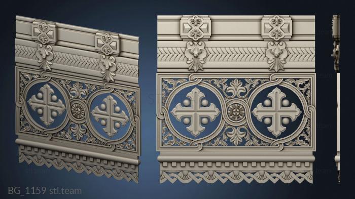 3D model Profile cornice of the iconostasis with church carvings (STL)