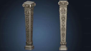 3D model Square cross-section balustrade with classic carvings (STL)