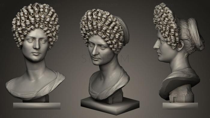 Бюсты и головы античные и исторические Женский портрет Флавиана с надписью