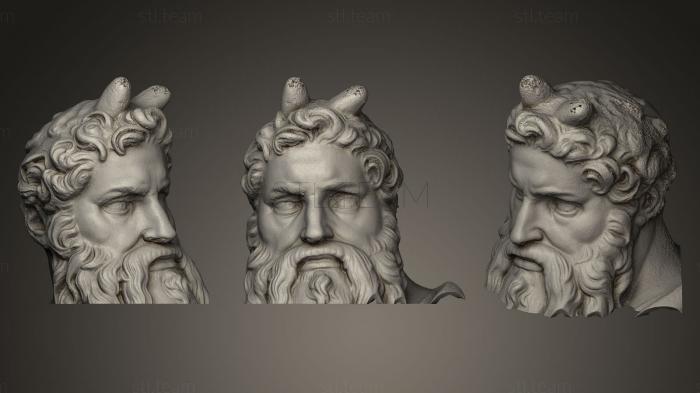 Бюсты и головы античные и исторические Моисей Микеланджело голова