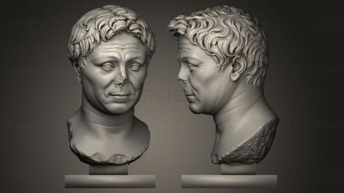 Бюсты и головы античные и исторические Большой портрет Помпея с надписью