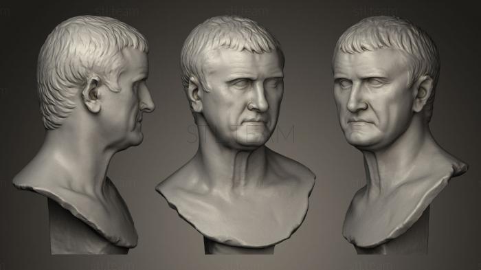 Бюсты и головы античные и исторические Римский мужчина на постаменте