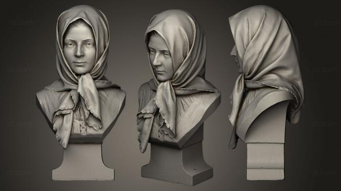 3D модель Войцех Бжега, женщина в платке (STL)