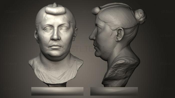 3D модель Женский портрет Августа с надписью (STL)