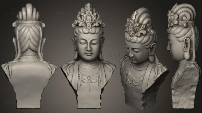 3D модель Скульптура Будды с Резьбой по Дереву Фото (STL)