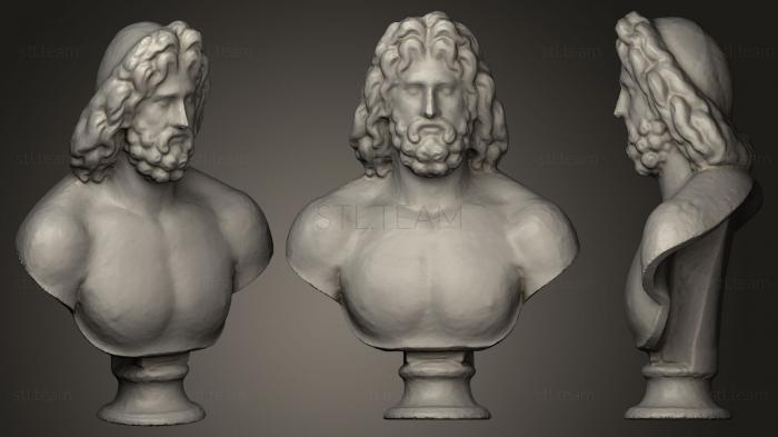Бюсты и головы античные и исторические Колоссальный мраморный бюст Зевса