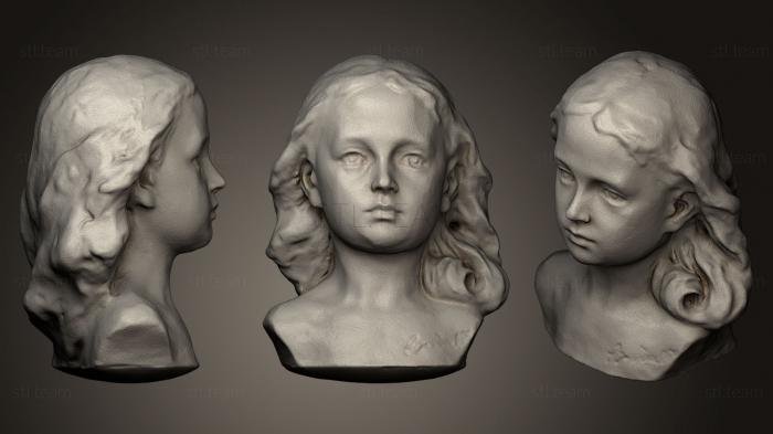 Бюсты и головы античные и исторические Маленькая девочка с бронзовой статуей