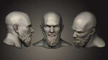 3D модель Скульптура Мужской Головы Для Печати (STL)