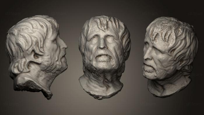Бюсты и головы античные и исторические Мраморная голова старика