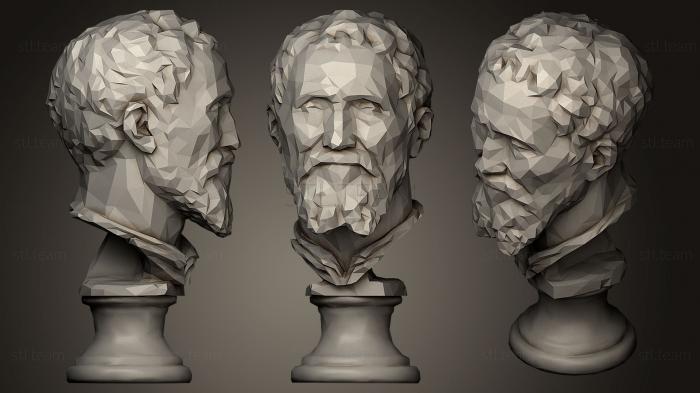 3D модель Скульптура головы Микеланджело Буонарроти (STL)