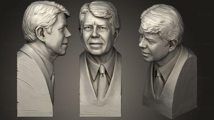 Бюсты и головы античные и исторические Бронзовая скульптура президента Джимми Картера