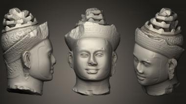 3D модель Голова с изображения Вишну в начале 9 века н.э. (STL)