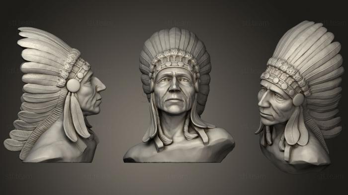 3D модель Бюст коренных американцев (STL)