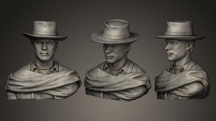 Бюсты и барельефы известных личностей Клинт Иствуд в шляпе