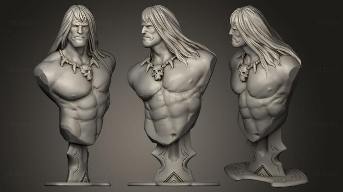 3D модель Конан-варвар с длинными волосами (STL)