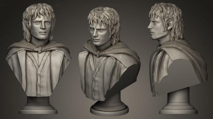 3D модель Фродо Бэггинс длинный постамент (STL)