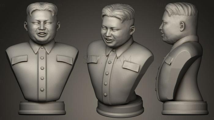 3D модель Ким Чен Ын длинный и круглый постамент (STL)