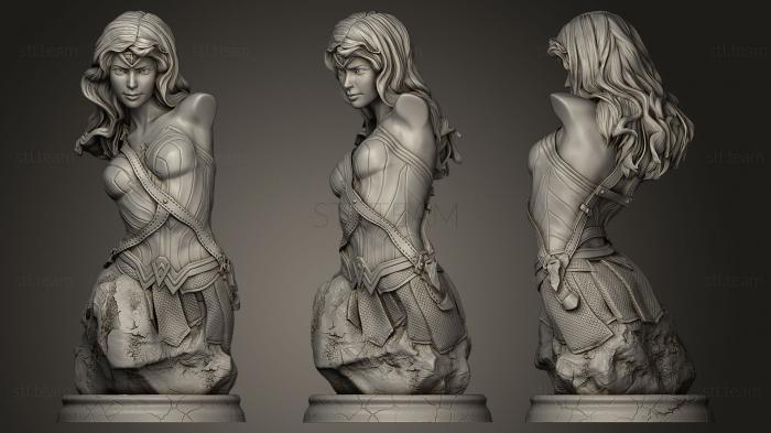 3D модель Чудо-женщина с круглым постаментом (STL)