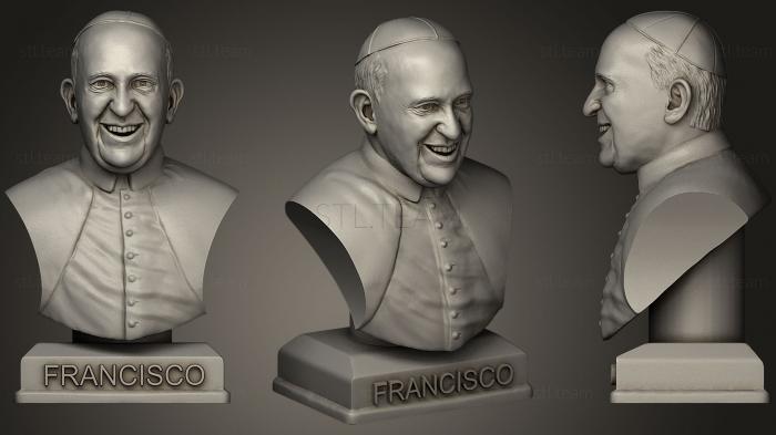 Бюсты и барельефы известных личностей 3D-портрет Папы Франциска