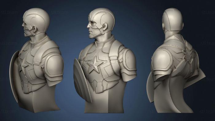 3D модель Бюст капитана Америки - (STL)