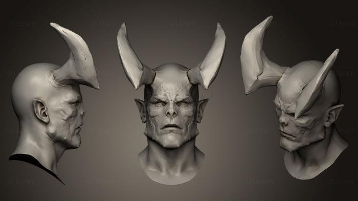 Бюсты монстры и герои Скульптура головы Демона 01