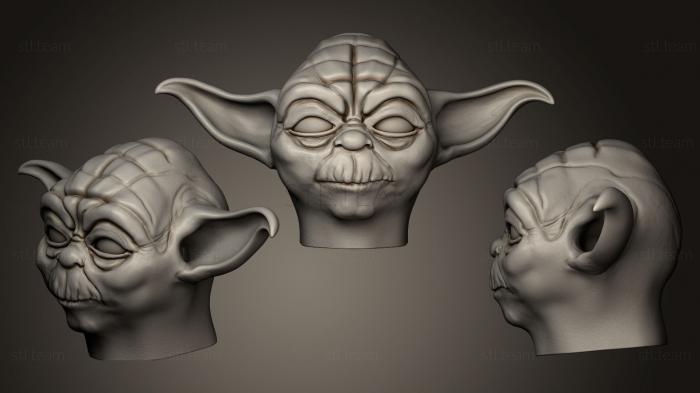 3D модель Голова Йоды из 	Звездных войн	 (STL)