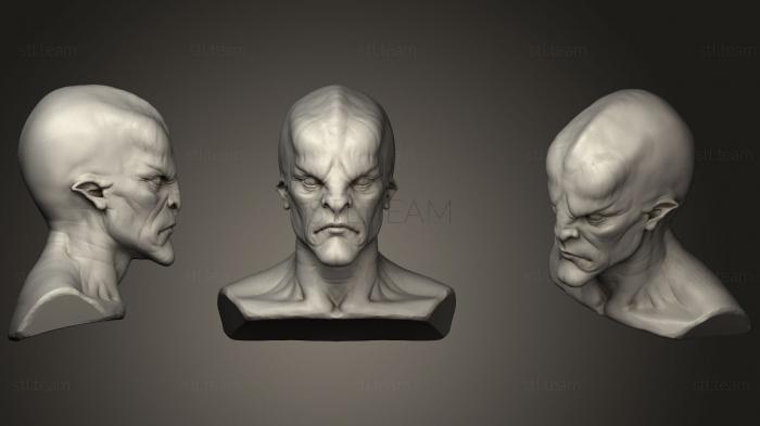 3D модель Скульптура Головы Инопланетянина 2 (STL)