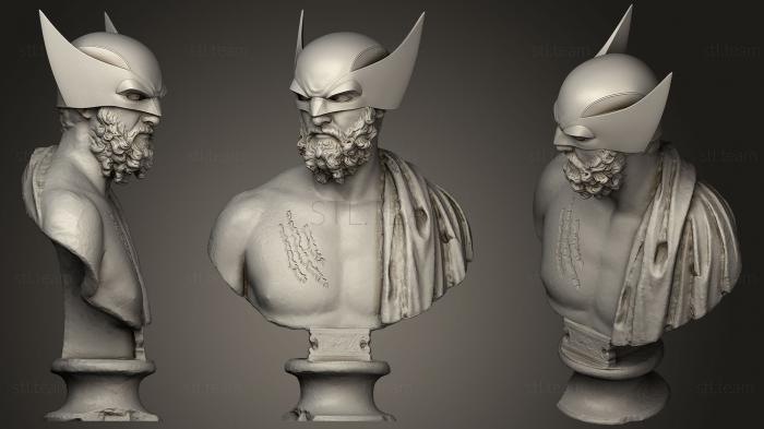 3D модель Греческая статуя Бэтмена и Росомахи (STL)