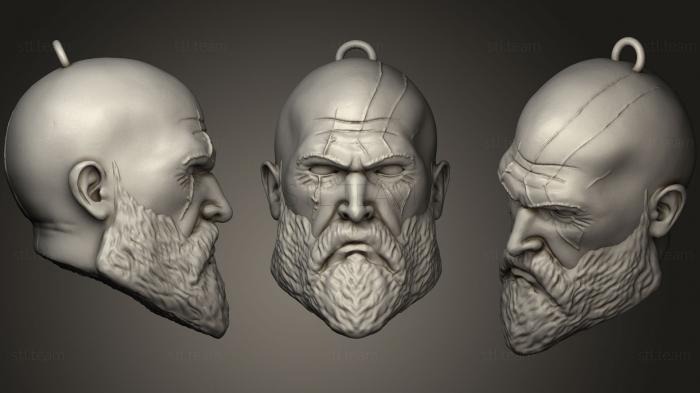 Бюсты монстры и герои Брелок kratos для 3D-печати