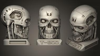 3D модель T800 Гладкий терминатор Endoskull P с основанием (STL)