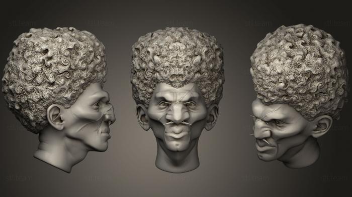3D модель Африканская Мужская Голова (STL)