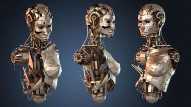 3D модель Бюст девушки-андроида (STL)