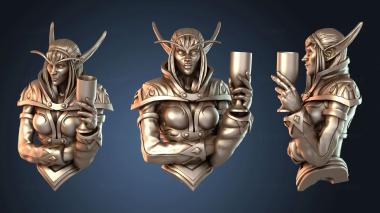 3D модель БЮСТ ЭЛЬФ Любитель вина (STL)