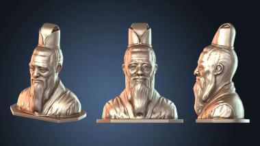 3D модель Бюст Конфуция с бородой (STL)