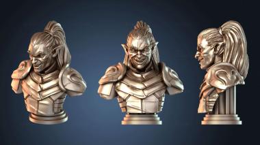 3D модель Бюст эльфийского бойца (STL)