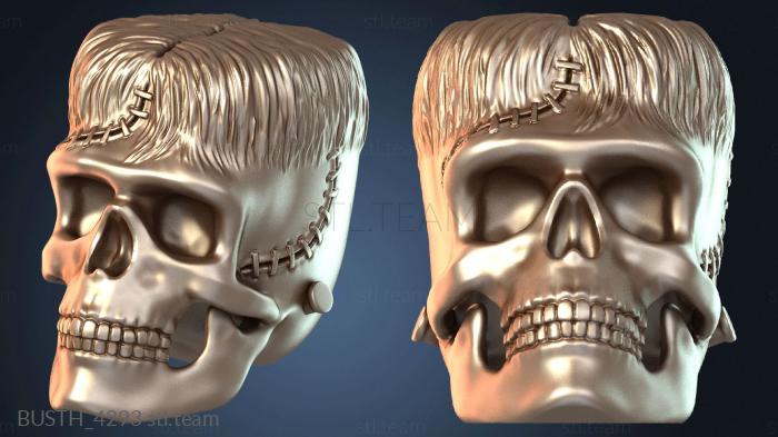 Бюсты монстры и герои Череп Франкена с болтами