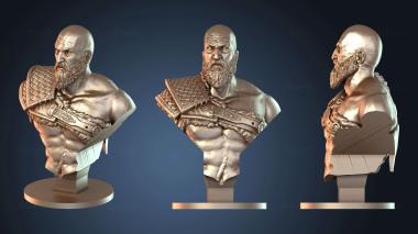 3D модель Скульптурный бюст Кратоса (STL)