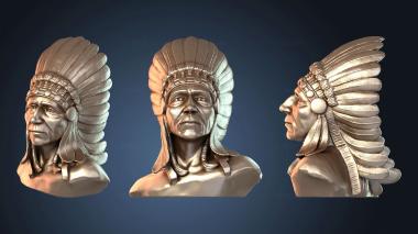 3D модель Бюст коренных американцев (STL)