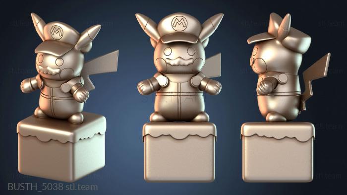 Бюсты монстры и герои Покемон Пикачу Косплей Марио