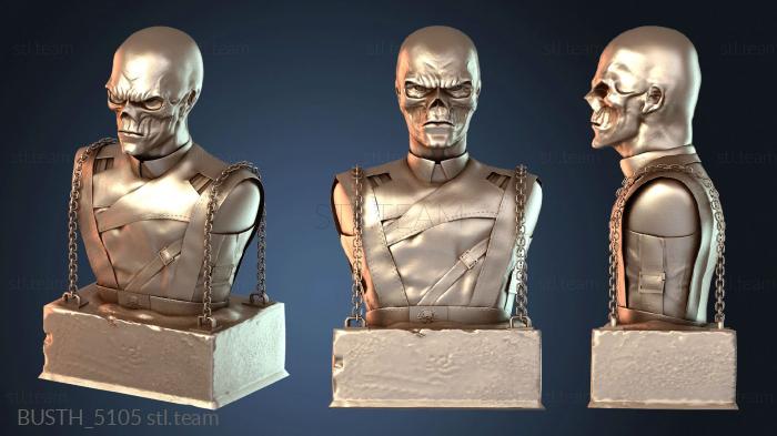 Красный череп бюст