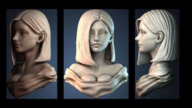 3D модель Голова мисс Блондинки (STL)