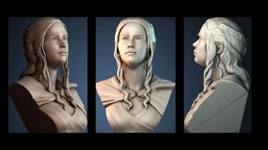 3D модель Бюст мисс Дейенерис без заливки (STL)