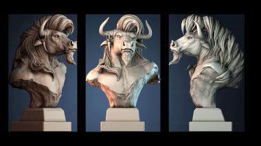 3D модель Бюст Минотавра Грифон (STL)