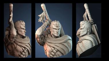 3D модель Гатс, бюст Черного мечника (STL)