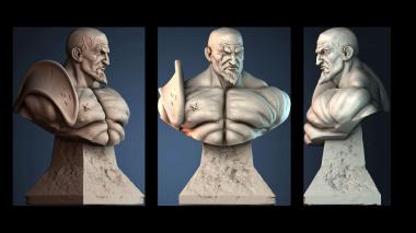 3D модель Бюст Кратоса (STL)