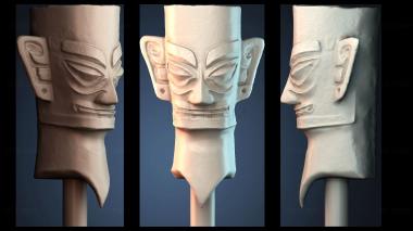 3D модель Бронзовая голова Сансиндуй в Музее естественных наук Хьюстона, США (STL)